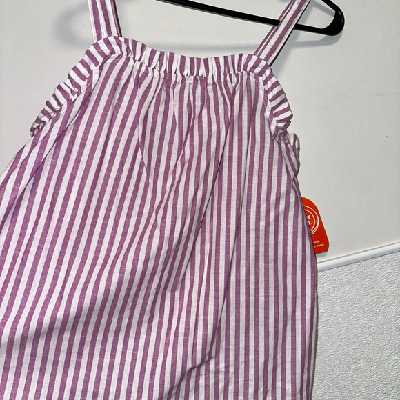 Girls Wonder Nation Purple Lavender White Striped Tank Top XL (14-16) NEW NWT - Picture 8 of 11